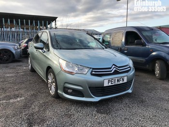 Location: Edinburgh - 2011 CITROEN C4 VTR+ 5 Door Hatchback REG: PE11MFN, Keys: No, MOT Expiry date: 03/11/2023, 1598 Petrol, 5 Speed Manual Petrol, Former Keepers: 5