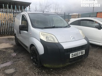 Location: Edinburgh - 2010 CITROEN NEMO LX HDI 610 Panel Van REG: DA60FBU, Keys: No, MOT Expiry date: 16/10/2024, 1399 Diesel, 5 Speed Manual Diesel, Former Keepers: 4
