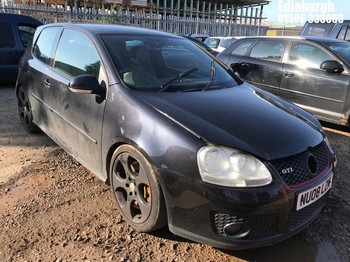 Location: Edinburgh - 2008 VOLKSWAGEN GOLF GTI 3 Door Hatchback REG: NU08LZM, Keys: No, MOT Expiry date: 17/12/2026, 1984 Petrol, 6 Speed Manual Petrol, Former Keepers: 6