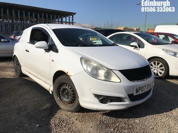 Location: Edinburgh - 2007 VAUXHALL CORSA CDTI Car Derived Van REG: WP07OXG, Keys: No, MOT Expiry date: 01/06/2026, 1248 Diesel, 5 Speed Manual Diesel, Former Keepers: 8