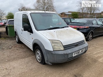 Location: Mitcham - 2008 FORD TRANSIT CONN T200 75 Panel Van REG: FY08JUE, Keys: No, MOT Expiry date: 02/07/2025, 1753 Diesel, 5 Speed Manual Diesel, Former Keepers: 6