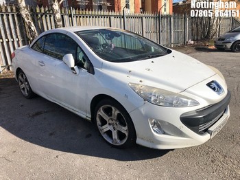 Location: Nottingham - 2009 PEUGEOT 308 CC GT HDI Convertible REG: YF09NAA, Keys: No, MOT Expiry date: 01/01/2025, 1997 Diesel, 6 Speed Manual Diesel, Former Keepers: 5