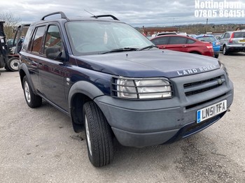 Location: Nottingham - 2002 LAND ROVER FREELANDER Light 4X4 Utility REG: LN51TFA, Keys: No, MOT Expiry date: 05/02/2026, 1951 Diesel, Automatic, Former Keepers: 9