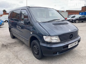 Location: Nottingham - 2003 MERCEDES VITO 108 CDI Panel Van REG: GV03HNY, Keys: No, MOT Expiry date: 17/01/2026, 2151 Diesel, 5 Speed Manual Diesel, Former Keepers: 4