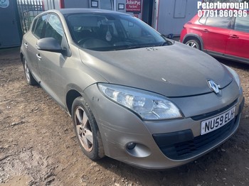 Location: Peterborough - 2009 RENAULT MEGANE DYNAMIQUE DCI 106 5 Door Hatchback REG: NU59ELH, Keys: No, MOT Expiry date: 01/01/2025, 1461 Diesel, 6 Speed Manual Diesel, Former Keepers: 7