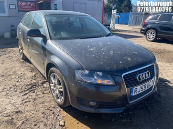 Location: Peterborough - 2009 AUDI A3 SE TDI 5 Door Hatchback REG: RJ59EOT, Keys: No, MOT Expiry date: 08/12/2025, 1595 Diesel, 5 Speed Manual Diesel, Former Keepers: 4