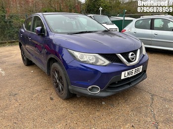 Location: Brentwood - 2016 NISSAN QASHQAI ACENTA SMART DIG- 5 Door Hatchback REG: LN16BBU, Keys: No, MOT Expiry date: 25/10/2025, 1197 Petrol, Variable Speed Auto Petrol, Former Keepers: 3