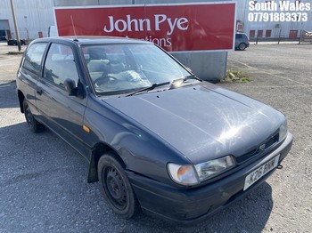 Location: South Wales - 1993 NISSAN SUNNY LX 3 Door Hatchback REG: K26BNM, Keys: No, MOT Expiry date: 20/05/2025, 1392 Petrol, 5 Speed Auto Petrol, Former Keepers: 6