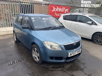 Location: Hayes - 2007 SKODA FABIA 1 HTP 70 5 Door Hatchback REG: AF57YVV, Keys: No, MOT Expiry date: 17/01/2026, 1198 Petrol, 5 Speed Manual Petrol, Former Keepers: 6