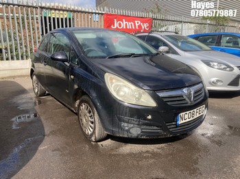 Location: Hayes - 2008 VAUXHALL CORSA LIFE A/C 3 Door Hatchback REG: NC08FEG, Keys: No, MOT Expiry date: 28/12/2025, 1229 Petrol, 5 Speed Manual Petrol, Former Keepers: 6