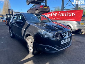 Location: Stapleford - 2011 NISSAN QASHQAI ACENTA DCI 5 Door Hatchback REG: SP61NNX, Keys: Yes, MOT Expiry date: 10/07/2026, 1461 Diesel, 6 Speed Manual Diesel, Former Keepers: 6