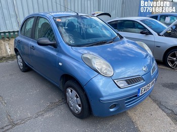 Location: Belvedere - 2009 NISSAN MICRA VISIA 5 Door Hatchback REG: EA09VNK, Keys: No, MOT Expiry date: 05/10/2026, 1240 Petrol, 5 Speed Manual Petrol, Former Keepers: 3