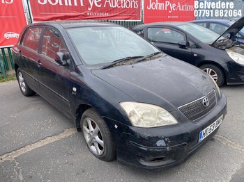 Location: Belvedere - 2003 TOYOTA COROLLA TSPIRIT VVTI 5 Door Hatchback REG: HD53BMY, Keys: No, MOT Expiry date: 14/03/2023, 1398 Petrol, 5 Speed Manual Petrol, Former Keepers: 3