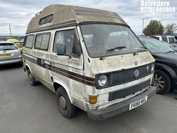 Location: Belvedere - 1989 VOLKSWAGEN CARAVELLE 78PS Motor Caravan REG: F680WEL, Keys: No, MOT Expiry date: 04/12/2024, 1915 Petrol, MANUAL, Former Keepers: 6