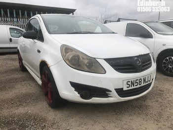 Location: Edinburgh - 2008 VAUXHALL CORSA DESIGN 3 Door Hatchback REG: SN58NJJ, Keys: No, MOT Expiry date: 30/06/2026, 1364 Petrol, 5 Speed Manual Petrol, Former Keepers: 9
