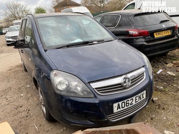 Location: Mitcham - 2012 VAUXHALL ZAFIRA EXCLUSIV MPV REG: AO62ENX, Keys: No, MOT Expiry date: 04/11/2026, 1598 Petrol, 5 Speed Manual Petrol, Former Keepers: 3