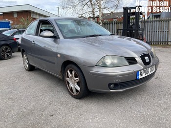 Location: Nottingham - 2006 SEAT IBIZA SPORT 16V 3 Door Hatchback REG: KP06OOV, Keys: No, MOT Expiry date: 24/04/2026, 1390 Petrol, 5 Speed Manual Petrol, Former Keepers: 3