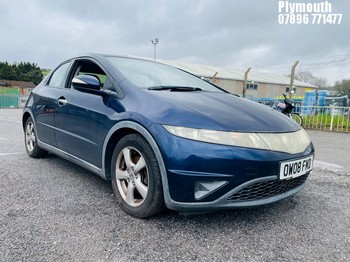 Location: Plymouth - 2008 HONDA CIVIC SE I-CTDI 5 Door Hatchback REG: OW08FMD, Keys: Yes, MOT Expiry date: 15/05/2026, 2204 Diesel, 6 Speed Manual Diesel, Former Keepers: 5