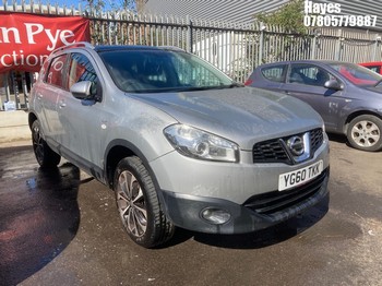 Location: Hayes - 2010 NISSAN QASHQAI N-TEC DCI 5 Door Hatchback REG: YG60TKK, Keys: No, MOT Expiry date: 28/03/2026, 1461 Diesel, 6 Speed Manual Diesel, Former Keepers: 5