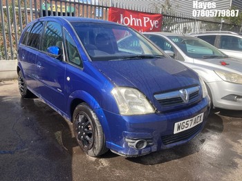 Location: Hayes - 2007 VAUXHALL MERIVA ENERGY 16V MPV REG: WG57ACX, Keys: No, MOT Expiry date: 20/11/2025, 1598 Petrol, 5 Speed Manual Petrol, Former Keepers: 4