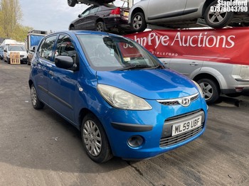 Location: Stapleford - 2009 HYUNDAI I10 CLASSIC 5 Door Hatchback REG: ML59UBF, Keys: Yes, MOT Expiry date: 16/10/2026, 1248 Petrol, 5 Speed Manual Petrol, Former Keepers: 3