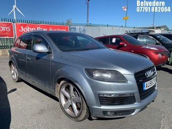 Location: BELVEDERE - 2008 AUDI Q7 S LINE TDI QUATTRO A Estate REG: AU58OVH, 2967cc Diesel, 6 Speed Auto Diesel, Former Keepers: 10, Keys: No, MOT: Expiry date07.10.2026