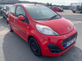 Location: BELVEDERE - 2012 PEUGEOT 107 ACTIVE 5 Door Hatchback REG: GY12TKC, 998cc Petrol, 5 Speed Manual Petrol, Former Keepers: 4, Keys: No, MOT: Expiry date29.07.2026