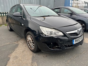 Location: Belvedere - 2010 VAUXHALL ASTRA EXCLUSIV 98 5 Door Hatchback REG: BK10PZG, Keys: No, MOT Expiry date: 29/03/2026, 1398 Petrol, 5 Speed Manual Petrol, Former Keepers: 4