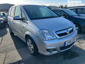 Location: Belvedere - 2010 VAUXHALL MERIVA DESIGN MPV REG: LY10JZH, Keys: No, MOT Expiry date: 05/12/2025, 1598 Petrol, 5 Speed Manual Petrol, Former Keepers: 5