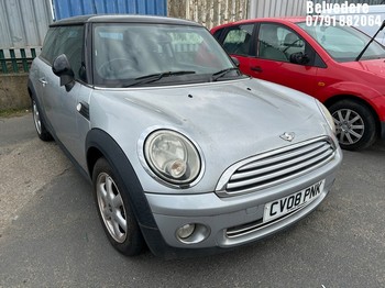 Location: Belvedere - 2008 MINI COOPER 3 Door Hatchback REG: CV08PNK, Keys: No, MOT Expiry date: 30/01/2027, 1598 Petrol, 6 Speed Manual Petrol, Former Keepers: 5
