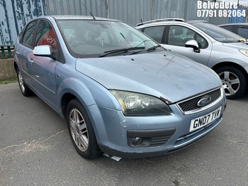 Location: Belvedere - 2007 FORD FOCUS GHIA 5 Door Hatchback REG: GN07TVW, Keys: No, MOT Expiry date: 04/12/2026, 1596 Petrol, 5 Speed Manual Petrol, Former Keepers: 5