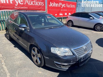 Location: Belvedere - 2007 VOLKSWAGEN PASSAT SPORT TDI 140 4 Door Saloon REG: WU07GYP, Keys: No, MOT Expiry date: 08/03/2026, 1968 Diesel, 6 Speed Manual Diesel, Former Keepers: 3