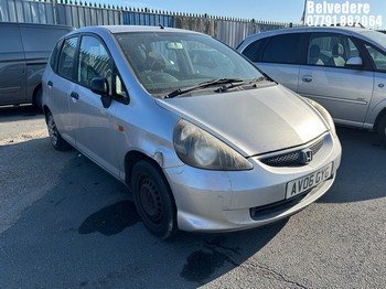 Location: Belvedere - 2006 HONDA JAZZ S 5 Door Hatchback REG: AV06GYG, Keys: No, MOT Expiry date: 26/06/2026, 1246 Petrol, 5 Speed Manual Petrol, Former Keepers: 5