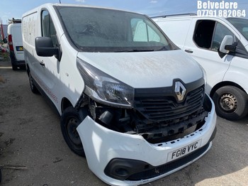 Location: Belvedere - 2018 RENAULT TRAFIC SL27 BNESS + ENERG Panel Van REG: FG18VYC, Keys: No, MOT Expiry date: 27/03/2025, 1598 Diesel, 6 Speed Manual Diesel, Former Keepers: 4