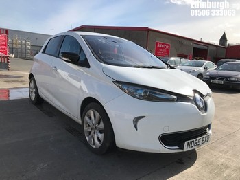 Location: Edinburgh - 2015 RENAULT ZOE DYNAMIQUE NAV AUTO 5 Door Hatchback REG: ND65EXB, Keys: No, MOT Expiry date: 06/11/2024, 0 Electric, 1 Speed Auto Electric, Former Keepers: 5