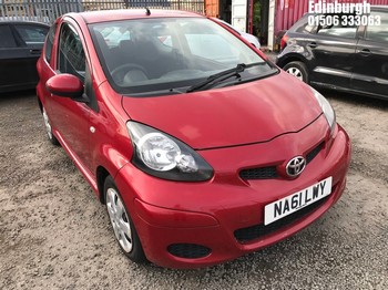 Location: Edinburgh - 2011 TOYOTA AYGO ICE VVT-I S-A 3 Door Hatchback REG: NA61LWY, Keys: No, MOT Expiry date: 04/08/2025, 998 Petrol, 5 Speed Semi Auto Petrol, Former Keepers: 5