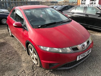 Location: Edinburgh - 2010 HONDA CIVIC SE I-VTEC 5 Door Hatchback REG: SY60UNP, Keys: No, MOT Expiry date: 25/12/2023, 1799 Petrol, 6 Speed Manual Petrol, Former Keepers: 4