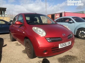 Location: Edinburgh - 2006 NISSAN MICRA SE 5 Door Hatchback REG: SD06XBG, Keys: No, MOT Expiry date: 24/05/2024, 1240 Petrol, 5 Speed Manual Petrol, Former Keepers: 6