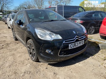 Location: Mitcham - 2013 CITROEN DS3 DSPORT + THP 3 Door Hatchback REG: CU63PFO, Keys: No, MOT Expiry date: 17/09/2024, 1598 Petrol, 6 Speed Manual Petrol, Former Keepers: 7