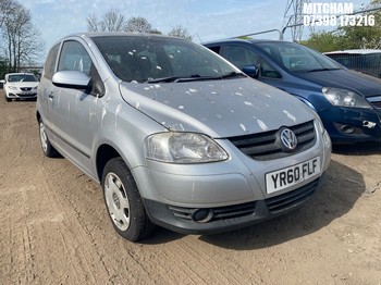 Location: Mitcham - 2010 VOLKSWAGEN URBAN FOX 55 3 Door Hatchback REG: YR60FLF, Keys: No, MOT Expiry date: 06/01/2026, 1198 Petrol, 5 Speed Manual Petrol, Former Keepers: 5