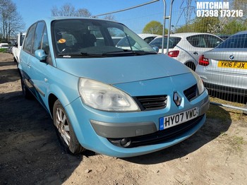 Location: Mitcham - 2007 RENAULT SCENIC DYN VVT A MPV REG: HY07VWC, Keys: No, MOT Expiry date: 23/07/2026, 1598 Petrol, 4 Speed Auto Petrol, Former Keepers: 7