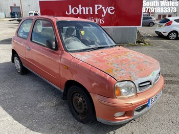 Location: South Wales - 2001 NISSAN MICRA SPORT 3 Door Hatchback REG: EJ51FPZ, Keys: No, MOT Expiry date: 07/08/2024, 998 Petrol, 5 Speed Manual Petrol, Former Keepers: 6