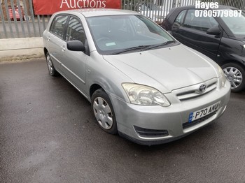 Location: Hayes - 2004 TOYOTA COROLLA T2 VVTI AUTO 5 Door Hatchback REG: P70ANU, Keys: No, MOT Expiry date: 15/01/2025, 1598 Petrol, 4 Speed Auto Petrol, Former Keepers: 3