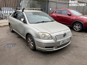 Location: Hayes - 2003 TOYOTA AVENSIS T3-S SEMI-AUTO 5 Door Hatchback REG: LM03CVN, Keys: No, MOT Expiry date: 21/01/2026, 1794 Petrol, 4 Speed Semi Auto Petrol, Former Keepers: 3