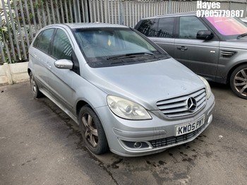 Location: Hayes - 2005 MERCEDES B170 SE CVT MPV REG: KW05PWY, Keys: No, MOT Expiry date: 05/04/2026, 1699 Petrol, Variable Speed Auto Petrol, Former Keepers: 19