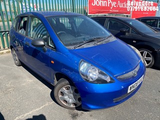Location: Belvedere - 2008 HONDA JAZZ S 5 Door Hatchback REG: WN08KAO, Keys: No, MOT Expiry date: 28/11/2025, 1246 Petrol, 5 Speed Manual Petrol, Former Keepers: 9