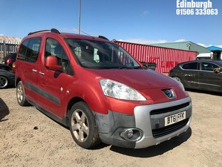 Location: Edinburgh - 2012 PEUGEOT PARTNER TEPEE OUTDR HDI92 MPV REG: BT61FFK, Keys: No, MOT Expiry date: 22/01/2025, 1560 Diesel, 5 Speed Manual Diesel, Former Keepers: 3