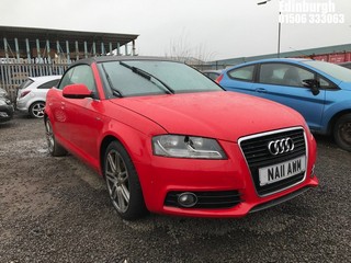 Location: Edinburgh - 2011 AUDI A3 S LINE TFSI Convertible REG: NA11AWM, Keys: No, MOT Expiry date: 21/06/2025, 1197 Petrol, 6 Speed Manual Petrol, Former Keepers: 4