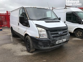 Location: Edinburgh - 2011 FORD TRANSIT 85 T280M FWD Panel Van REG: ND11BLJ, Keys: No, MOT Expiry date: 19/05/2026, 2198 Diesel, 5 Speed Manual Diesel, Former Keepers: 5