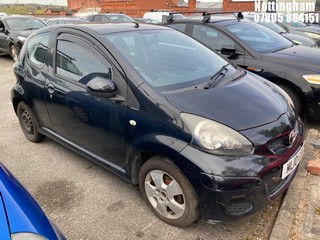 Location: Nottingham - 2010 TOYOTA AYGO BLACK VVT-I 3 Door Hatchback REG: ML10GGA, Keys: No, MOT Expiry date: 13/11/2024, 998 Petrol, 5 Speed Manual Petrol, Former Keepers: 7
